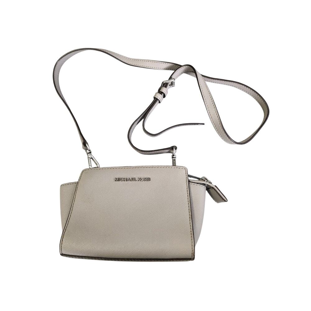 Michael Kors Selma Mini Satchel Crossbody Gray‎ Leather